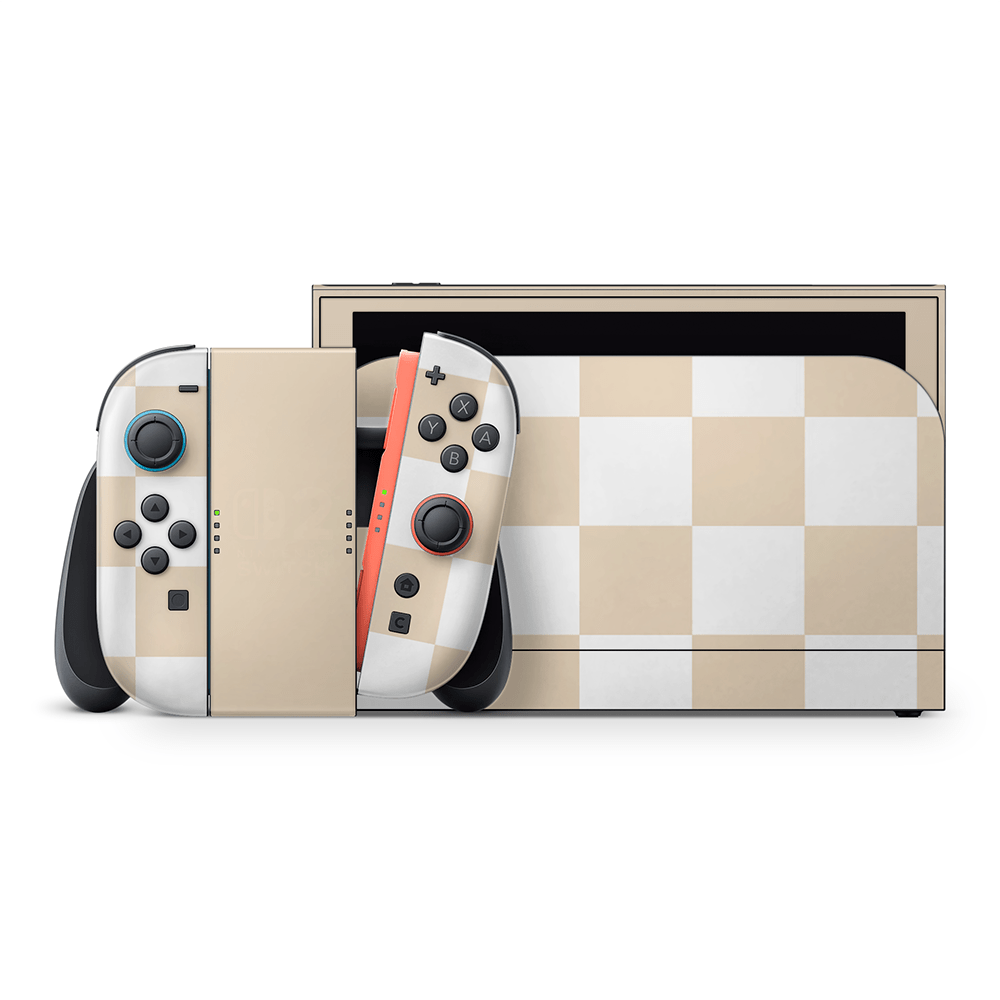 Latte Checkered Nintendo Switch 2 Decal Skin