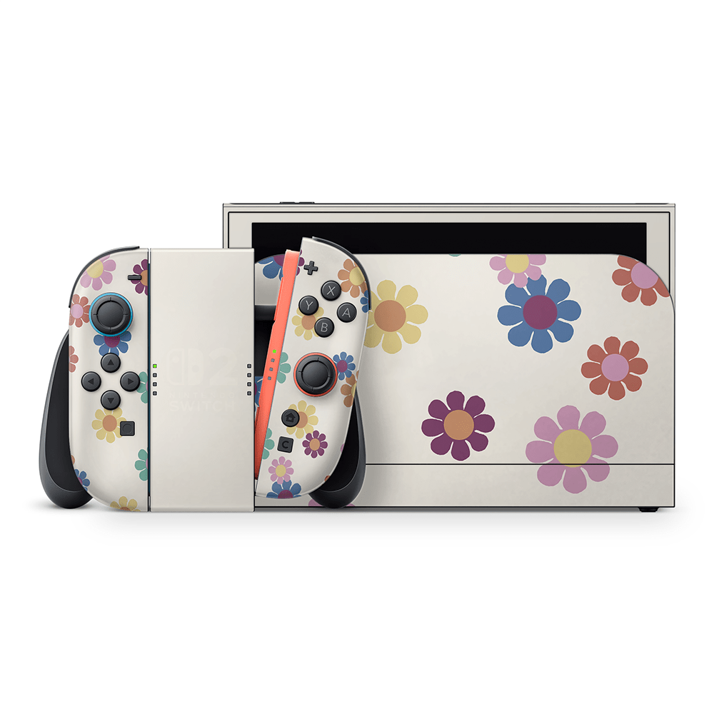 Rainbow Daisies Nintendo Switch 2 Decal Skin
