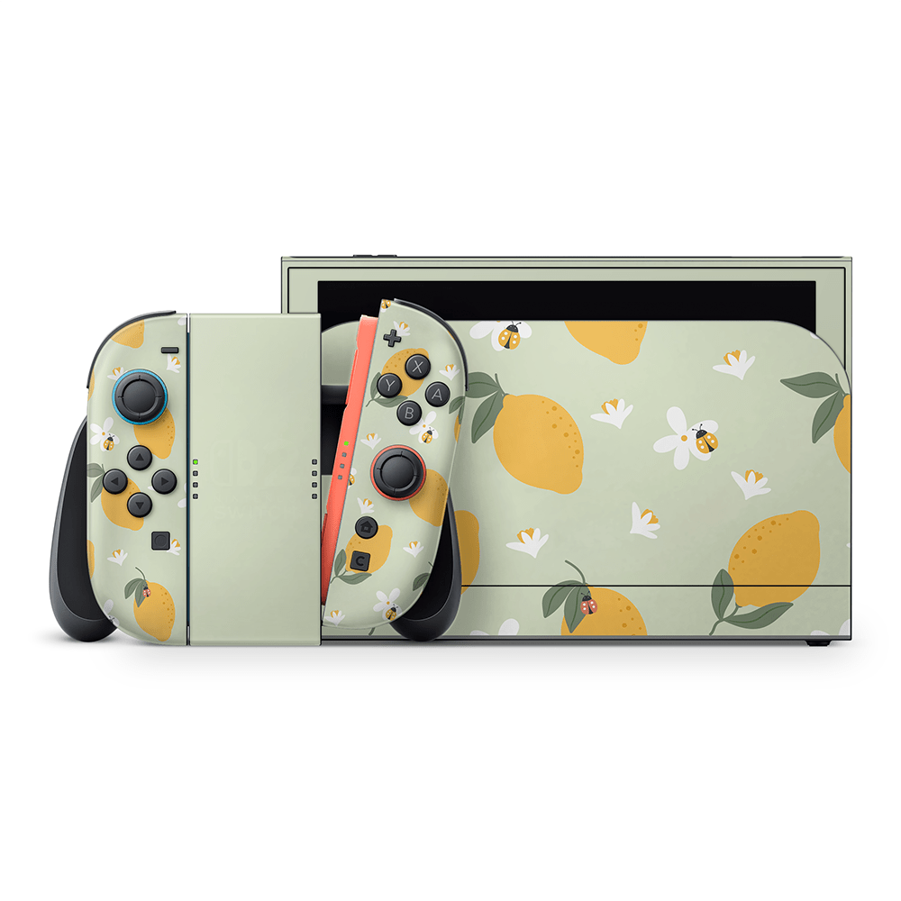 Zesty Lemons Green Nintendo Switch 2 Decal Skin