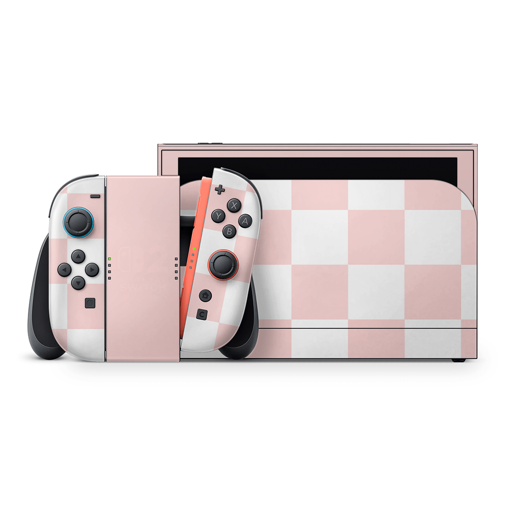 Pink Checkered Nintendo Switch 2 Decal Skin