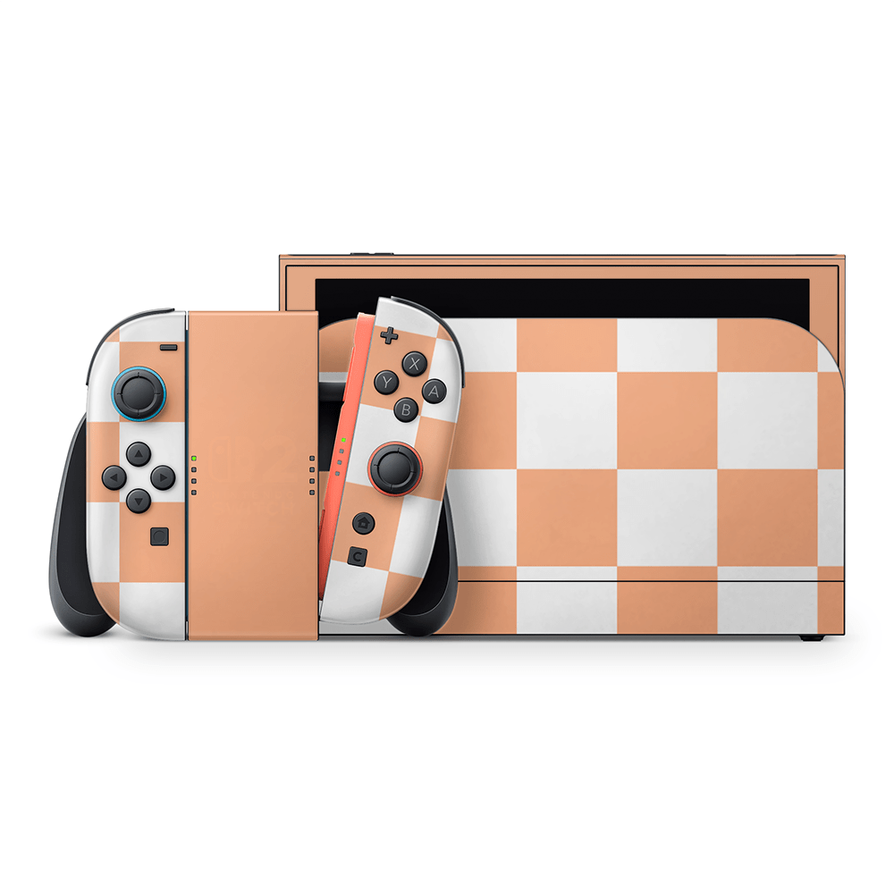 Thai Tea Checkered Nintendo Switch 2 Decal Skin