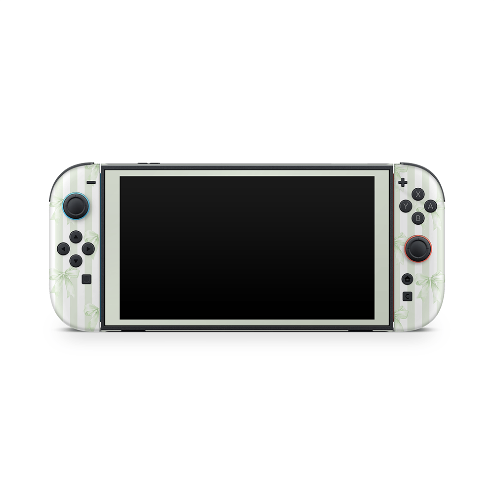 Soft Green Bows Nintendo Switch 2 Decal Skin