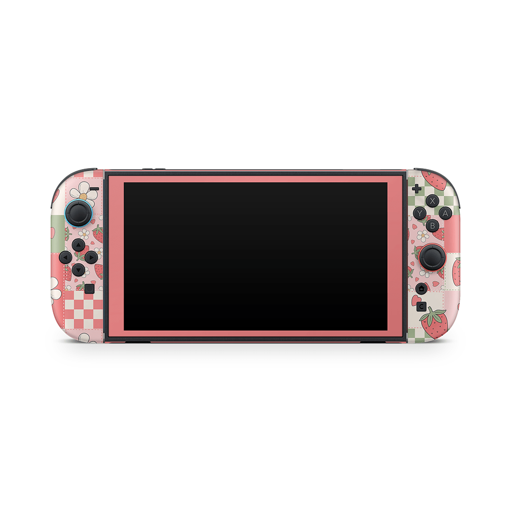 Strawberry Patchwork Nintendo Switch 2 Decal Skin