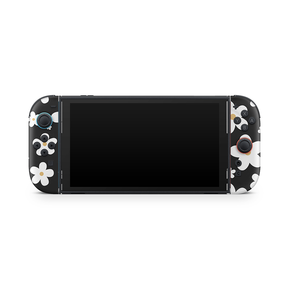 Monochrome Daisy Nintendo Switch 2 Decal Skin