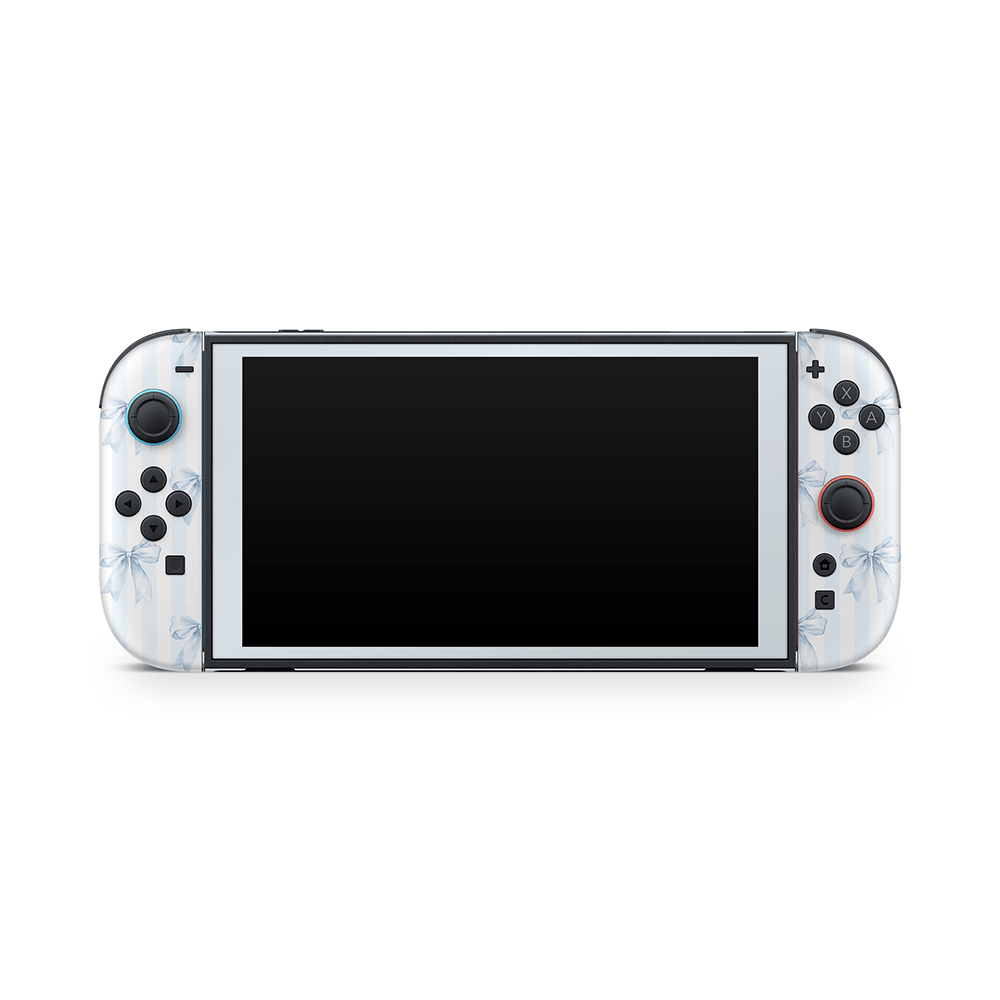 Sky Blue Bows Nintendo Switch 2 Decal Skin