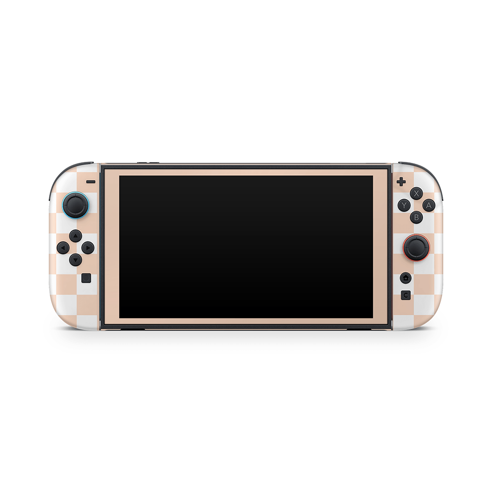 Peach Checkered Nintendo Switch 2 Decal Skin