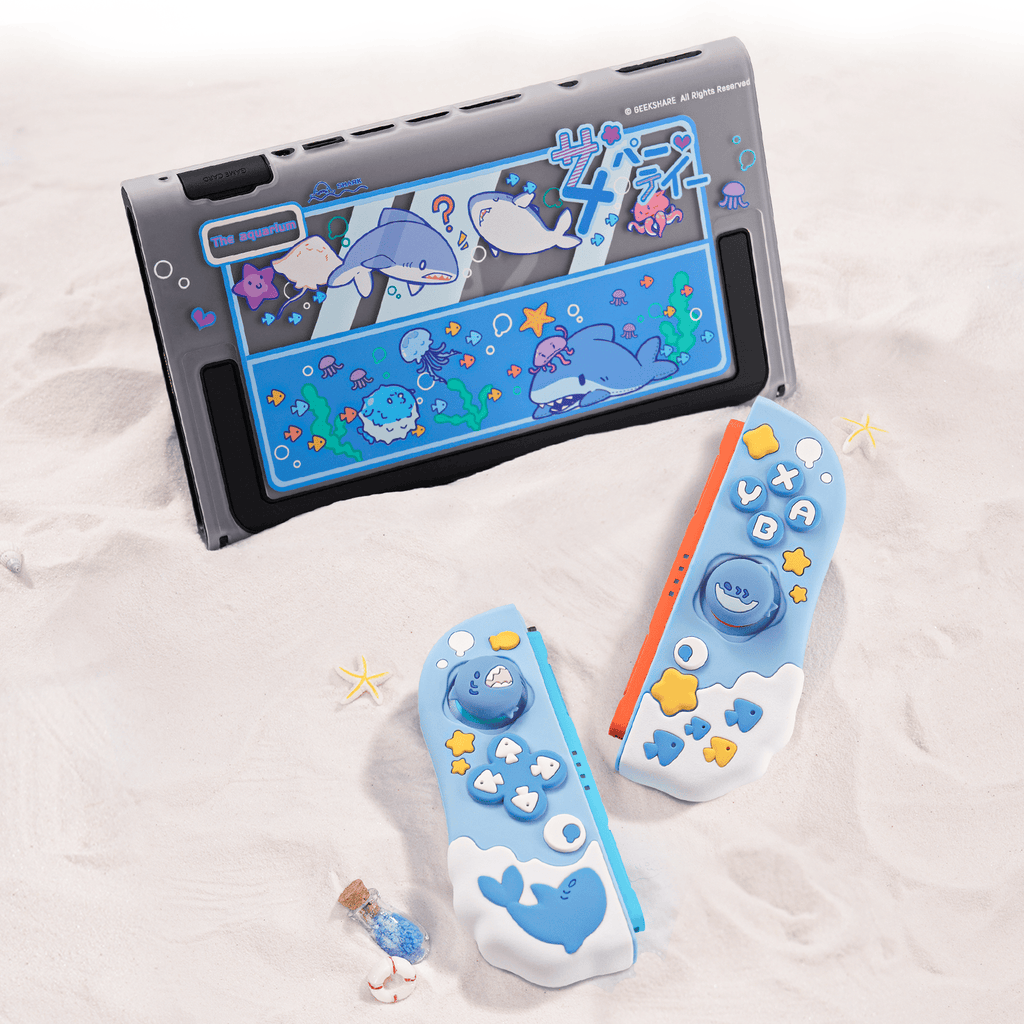 GeekShare Shark Party Silicone Controller Grip Case Set for Switch 2