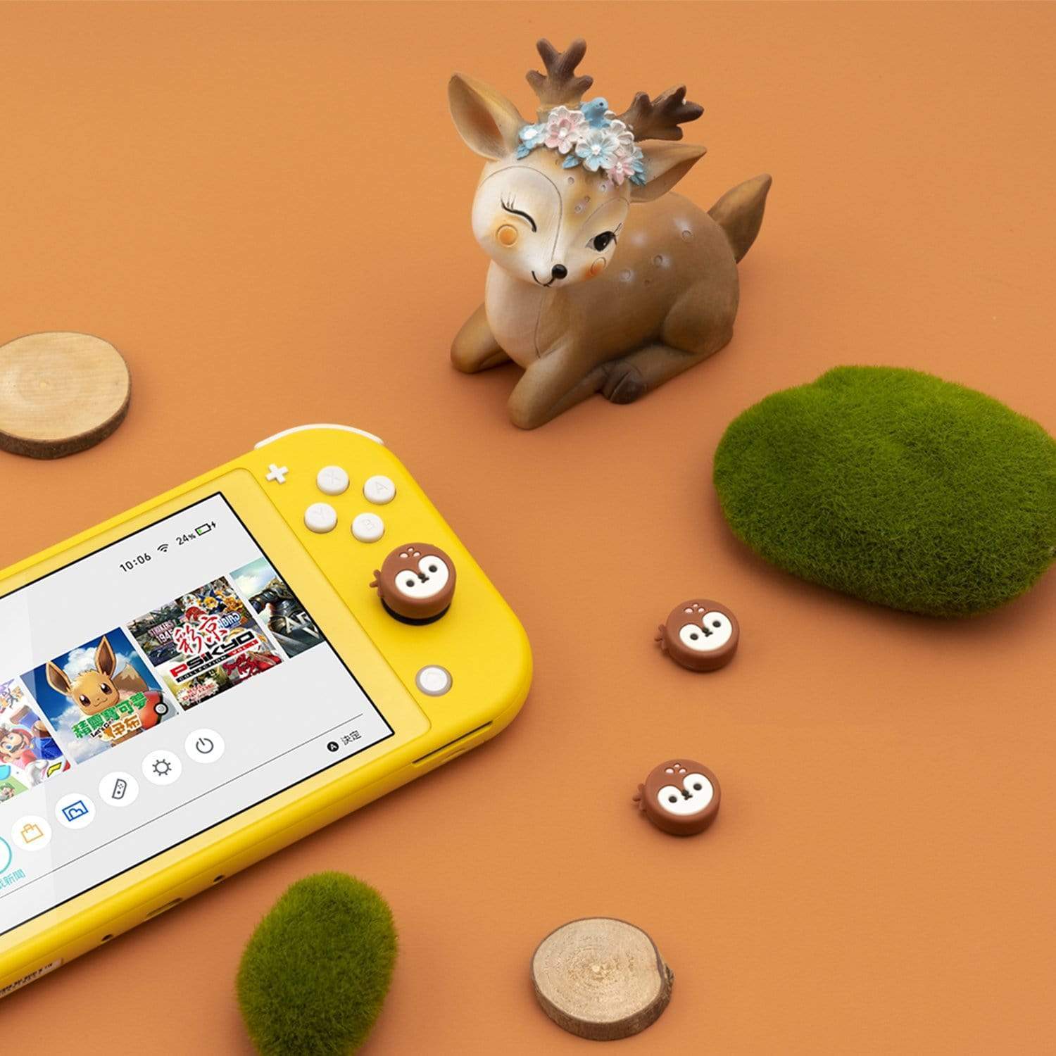 GeekShare  Animal Theme Thumb Grip Caps-Deer&Dog