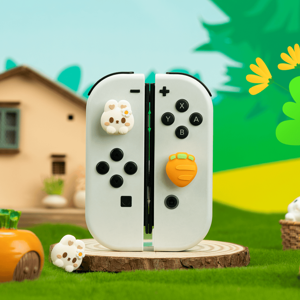 GeekShare Carrot Bunny Thumb Grip Caps for Switch 2